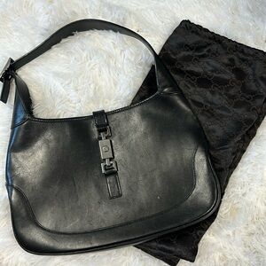 Vintage Gucci Jackie Black Leather Bag